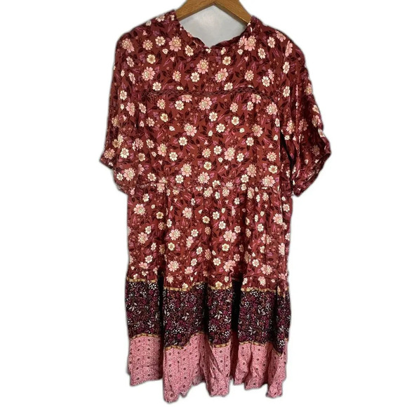 Knox Rose NWT Floral Boho Peasant Babydoll Dress Size Small - Picture 1 of 11
